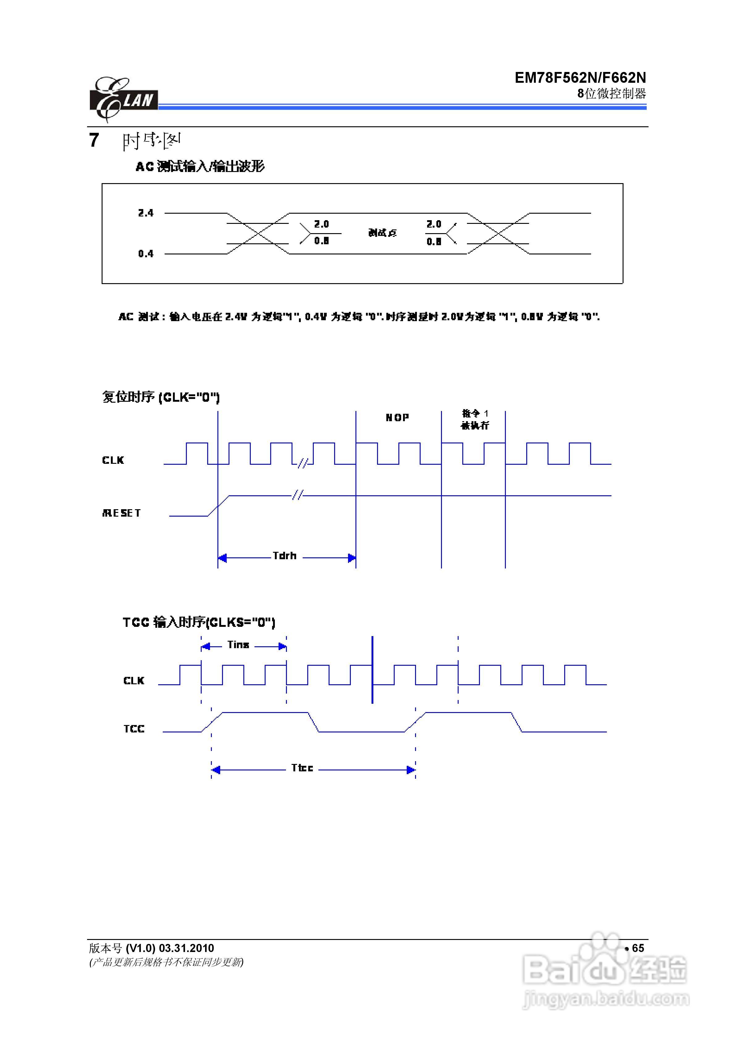 EM78F562N/F662N 8位微控制器说明书:[8]