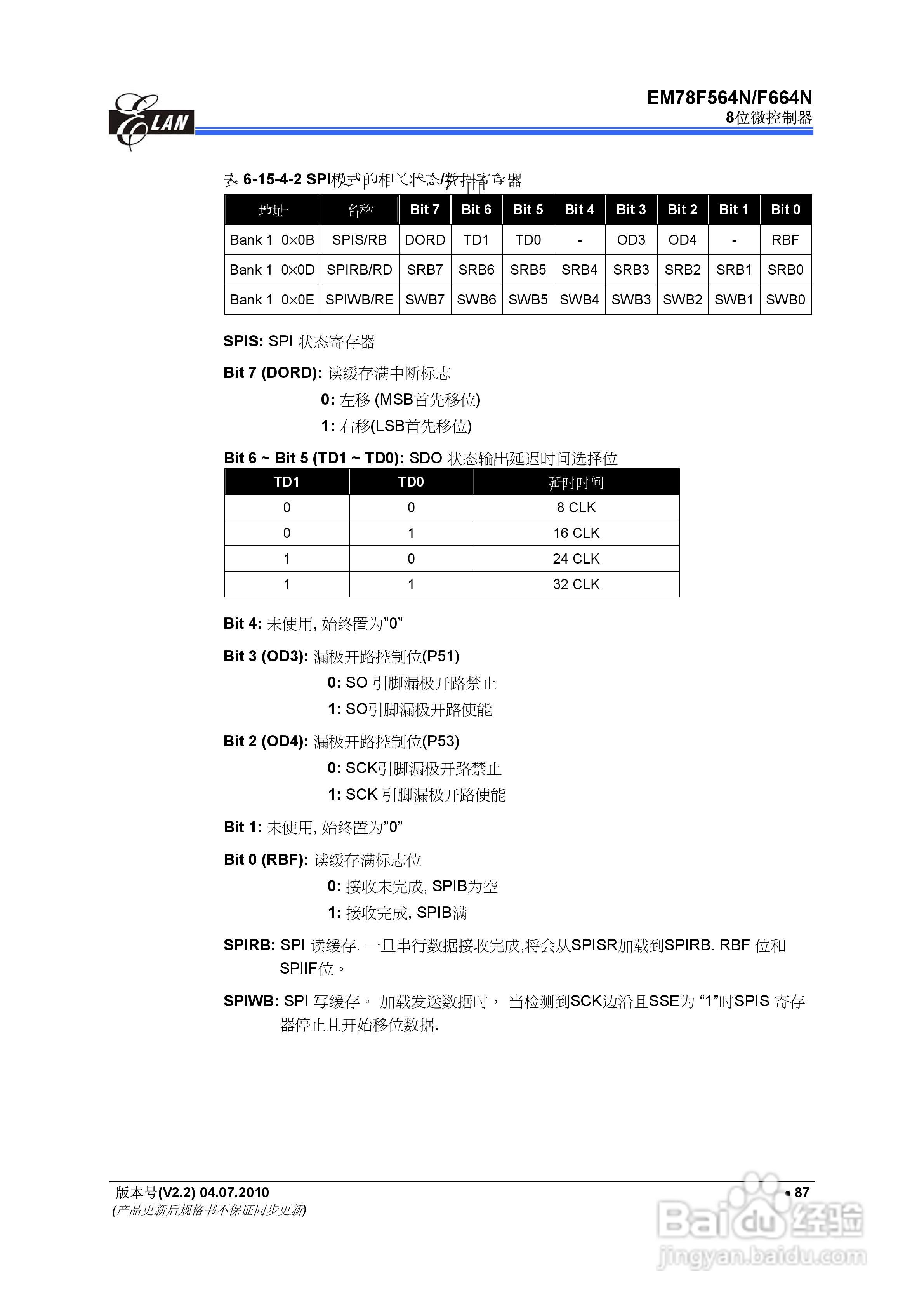 EM78F564N/F664N 8位微控制器说明书:[10]