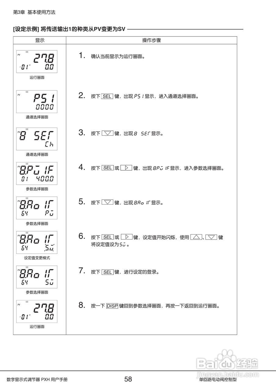 富士PXH电动阀控制型数字显示式调节器操作手册:[6]