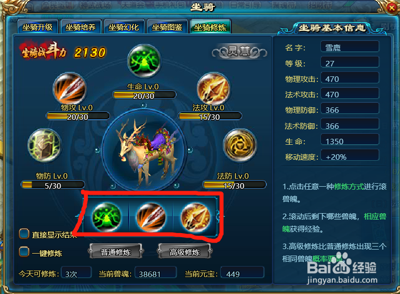 神武九天如何进行坐骑修炼