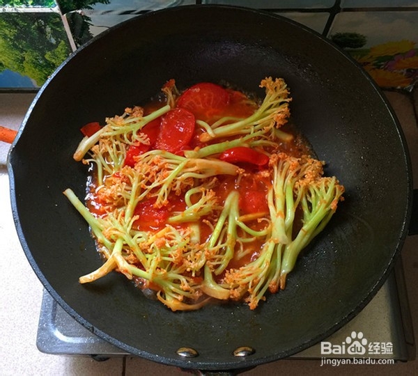 如何自制西红柿焖有机花菜