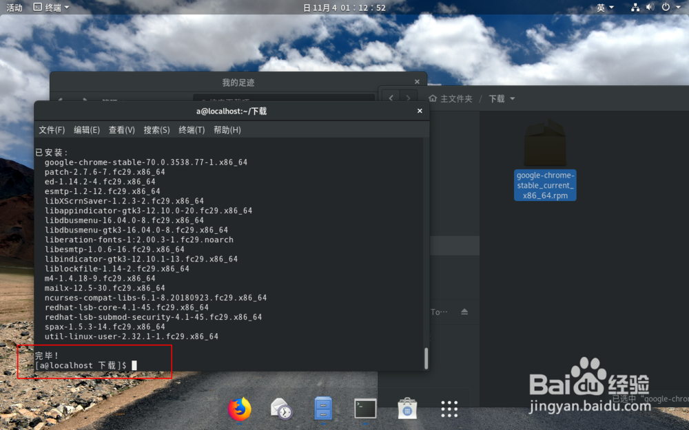 Fedora 29下安装Chrome浏览器