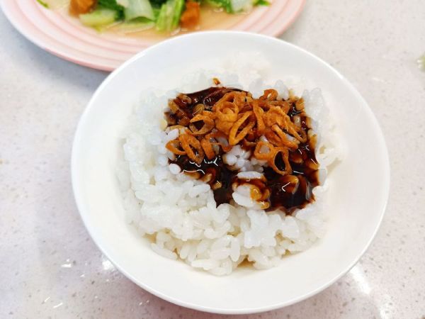 油渣小白菜+猪油拌饭（童年的回忆)