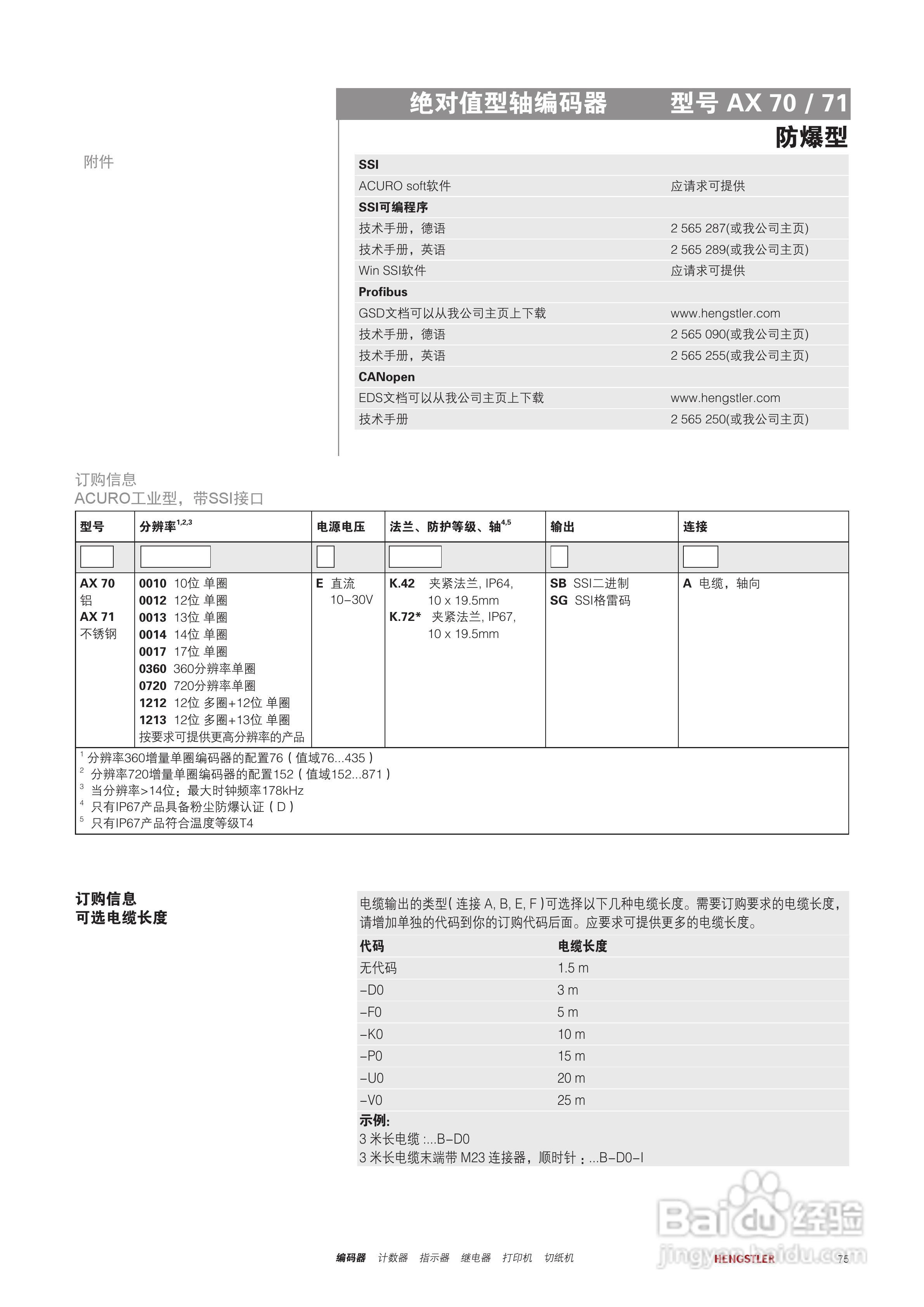 Hengstler 绝对值型编码器产品说明书:[8]