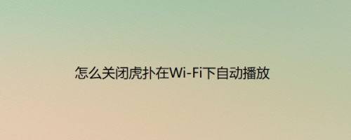 怎么关闭虎扑在Wi-Fi下自动播放