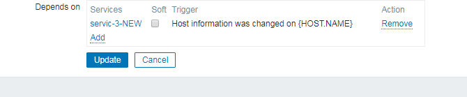 如何在zabbix的服务中删除依赖？