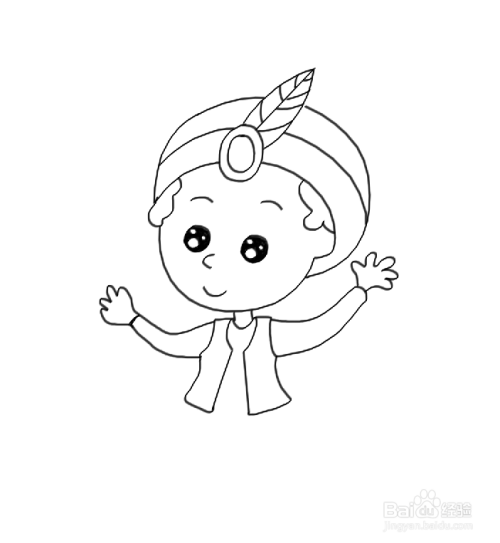 怎么画阿拉丁简笔画-百度经验