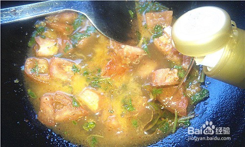 家常版西红柿热拌煎凉粉的做法