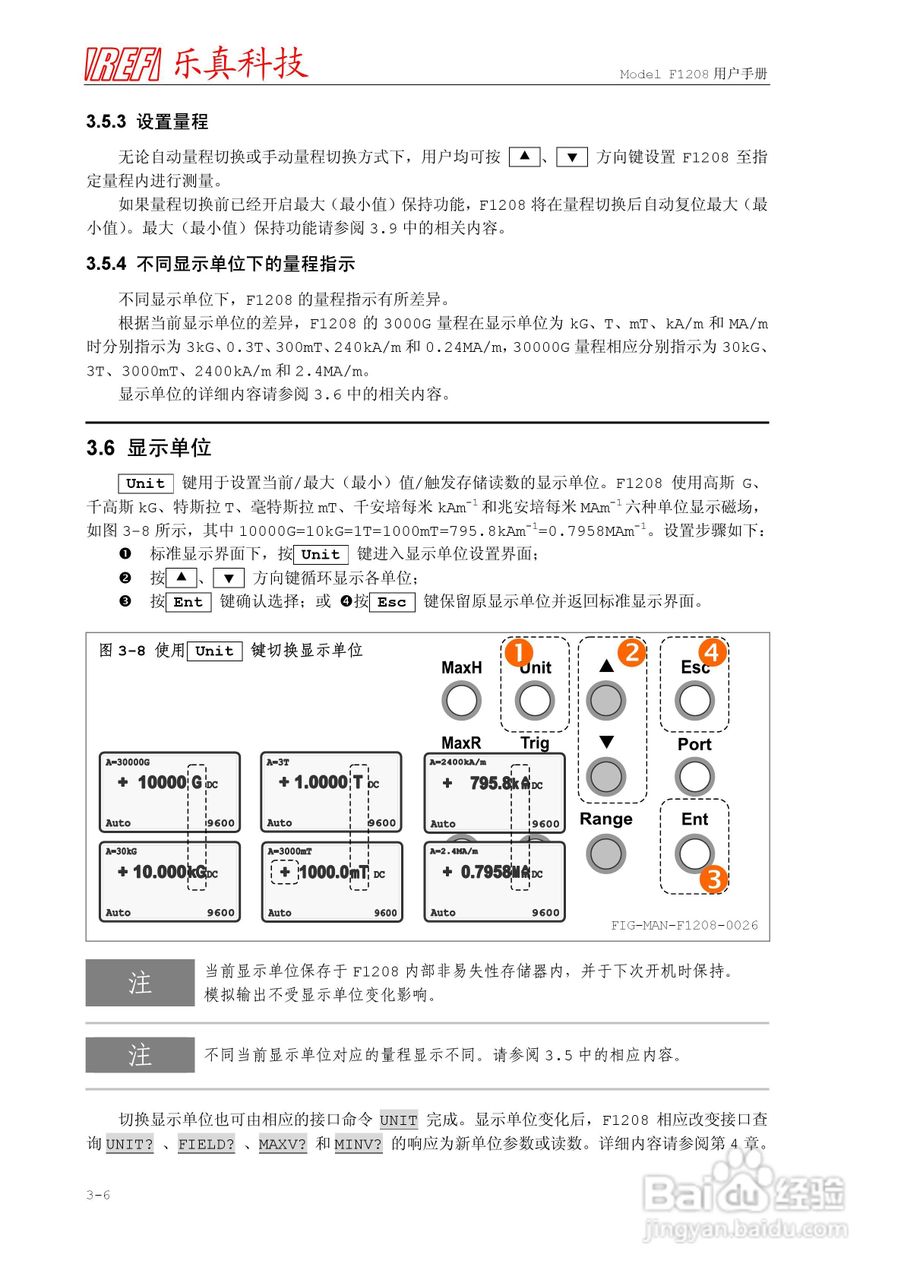 乐真科技程控高斯/特斯拉计F1208 用户手册:[4]