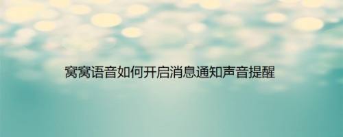 窝窝语音如何开启消息通知声音提醒