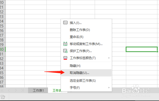 在WPS表格中如何隐藏工作表