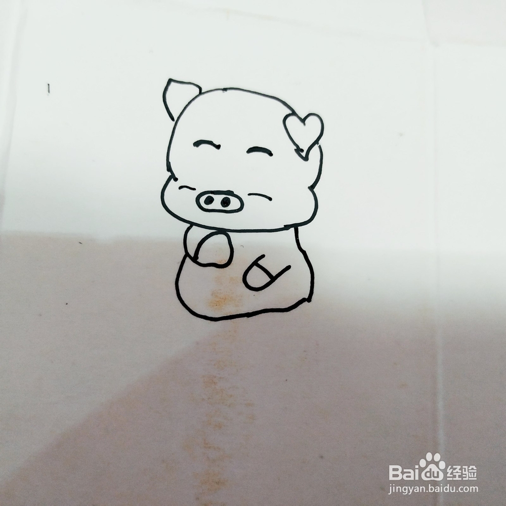 怎么来画一只卡通小胖猪简笔画呢？