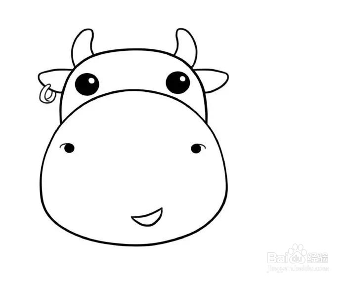 如何教孩子2分钟快速画一只小牛？