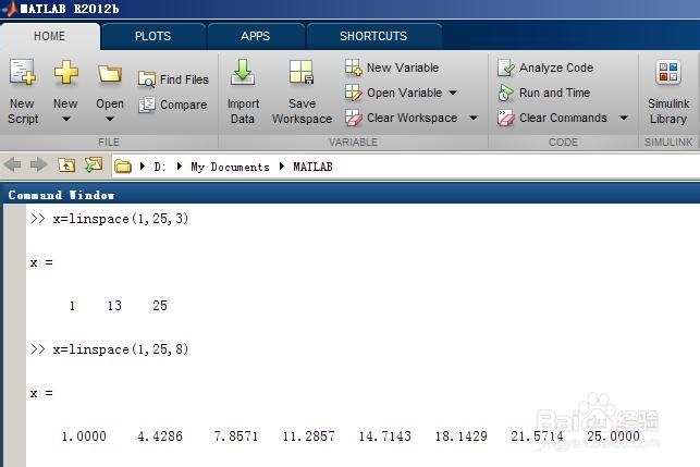 Matlab中矩阵的生成方法
