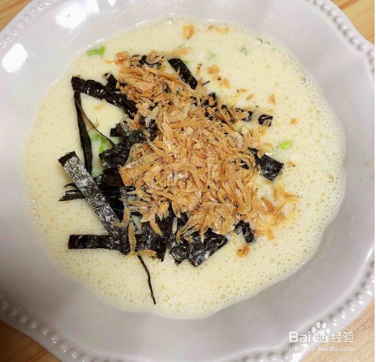 海米海苔豆浆蒸水蛋
