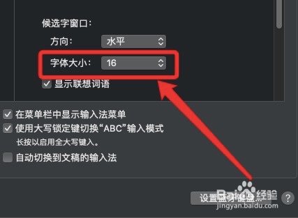 苹果电脑字体大小怎么设置