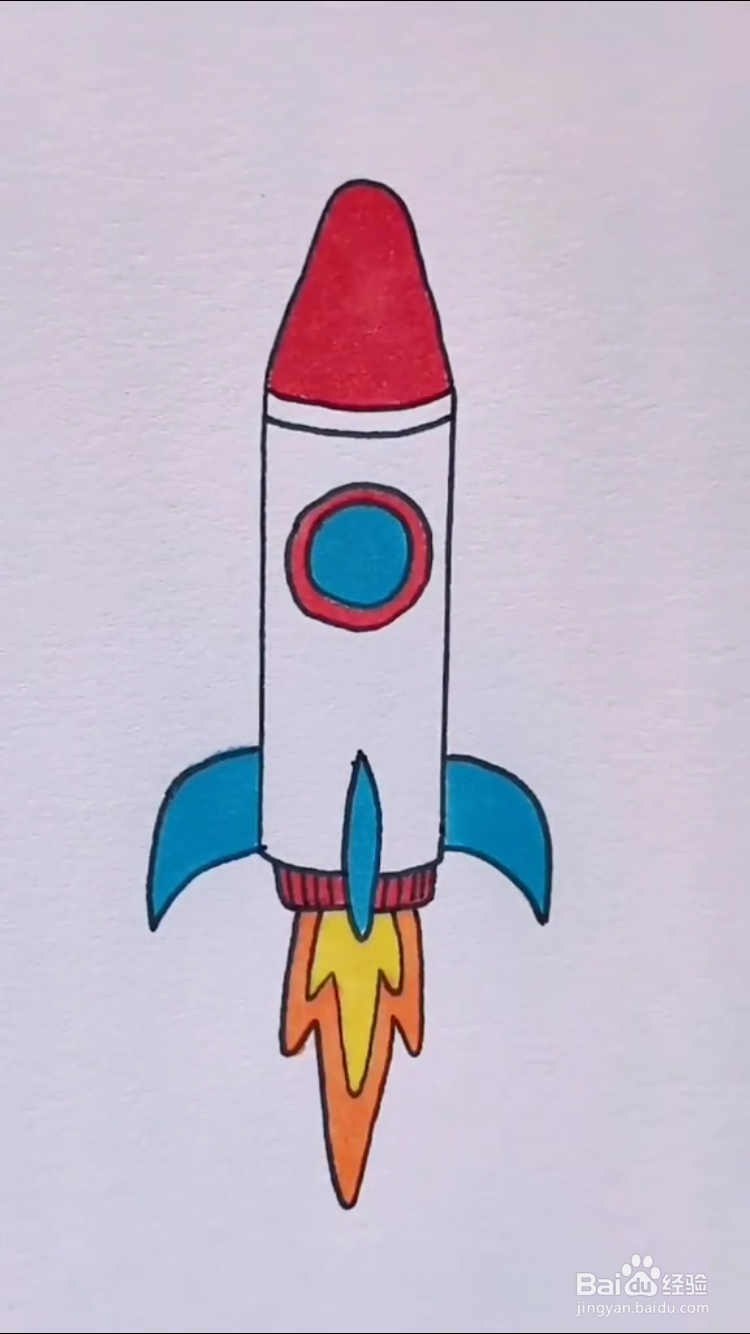 画一画难一点的火箭图片
