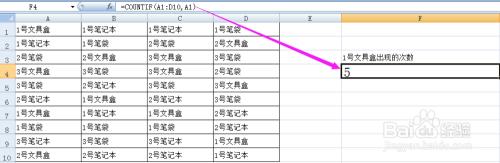 COUNTIF函数——返回指定条件的参数个数