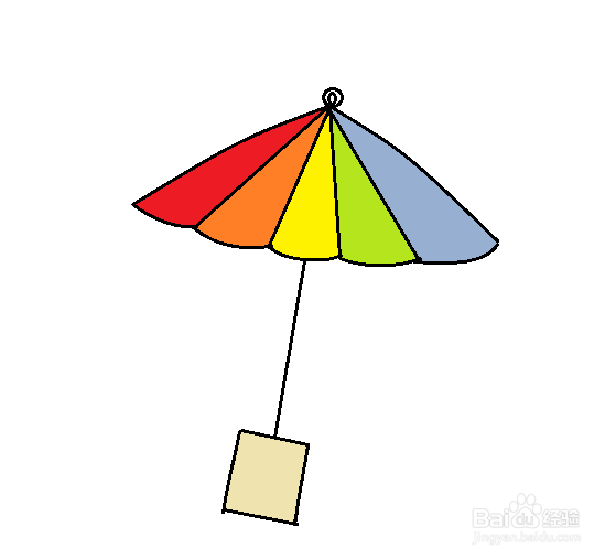 沙滩伞简笔画俯视图片