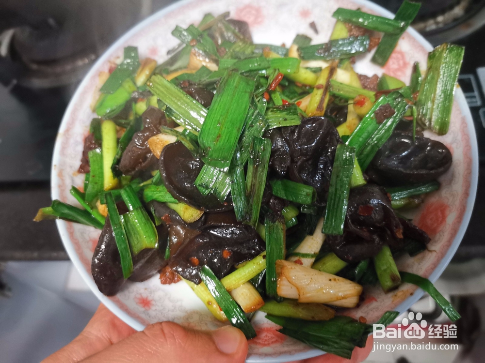 猪肉炒蒜苗木耳