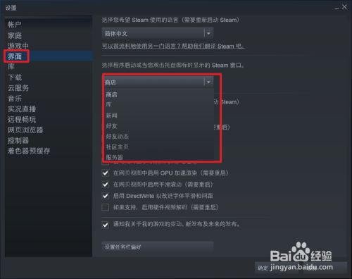 Steam软件参数设置 百度经验