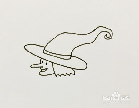 万圣节小魔女简笔画步骤教程