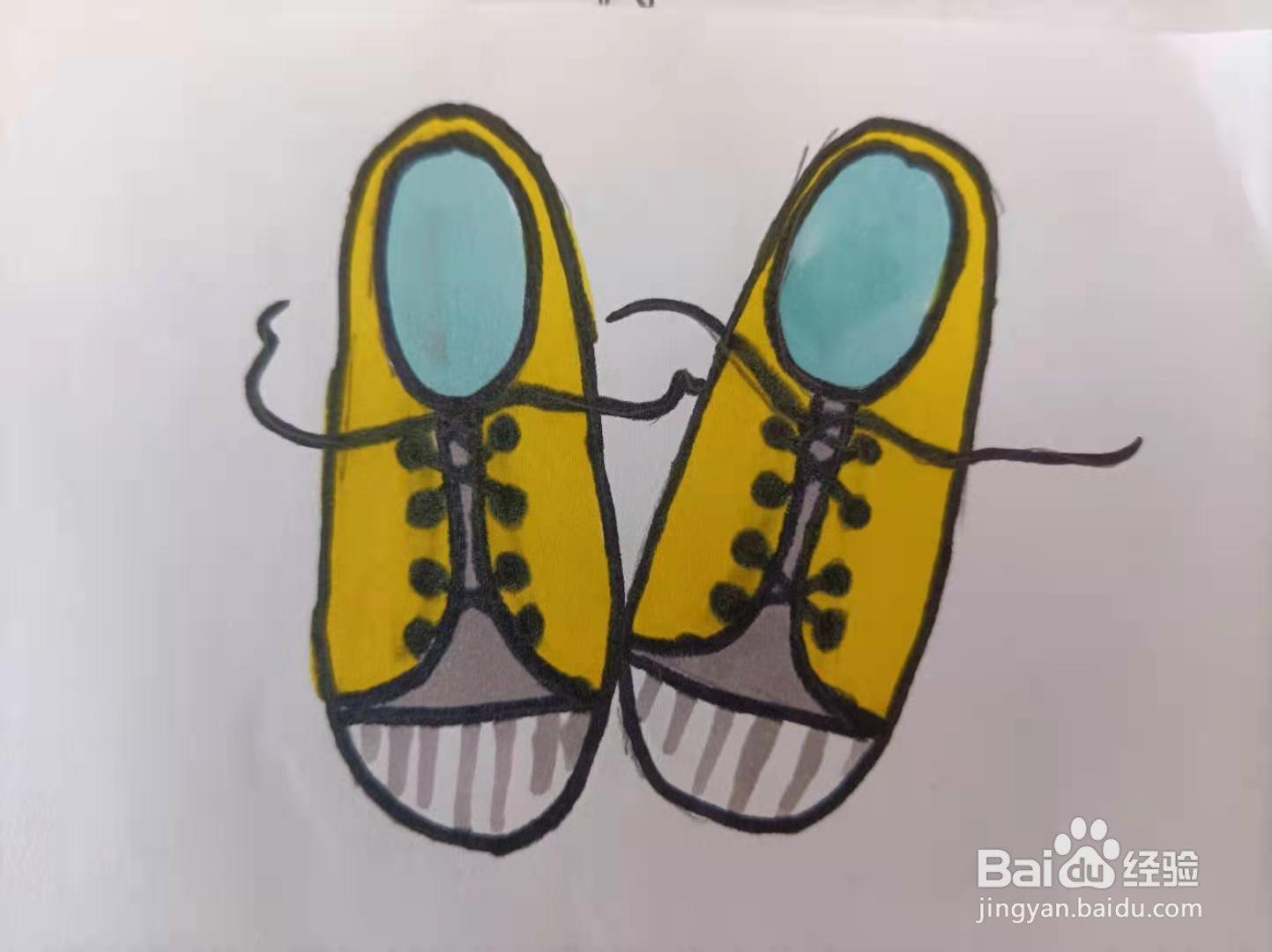 一双球鞋的简笔画怎么画