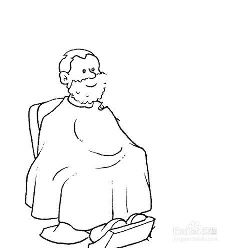 理发师和理发的人的画法