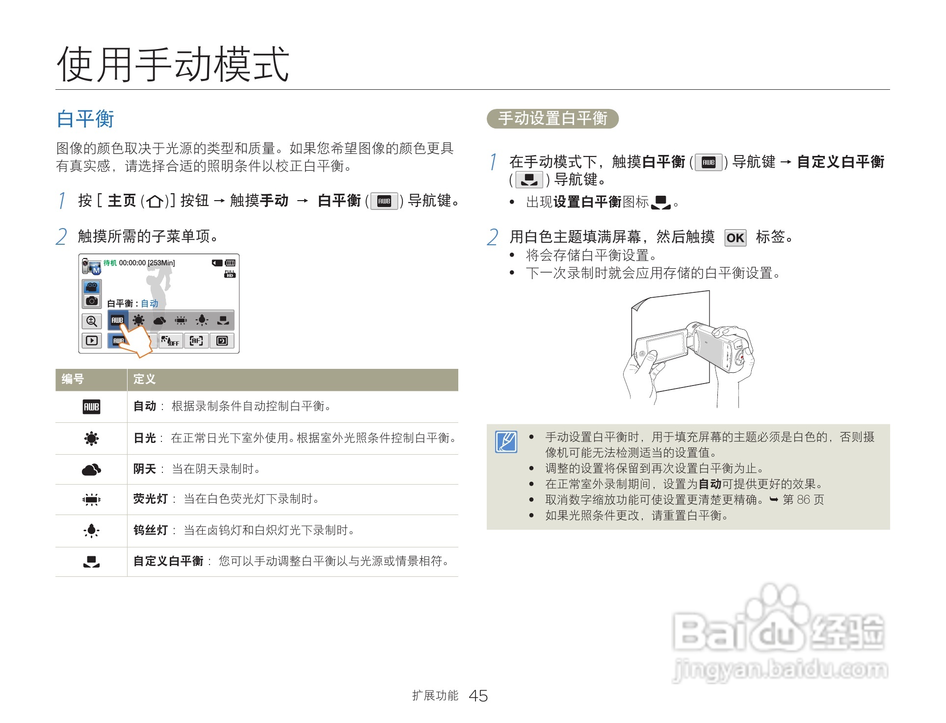 三星HMX-Q200TP高清晰数码摄像机使用说明书:[5]