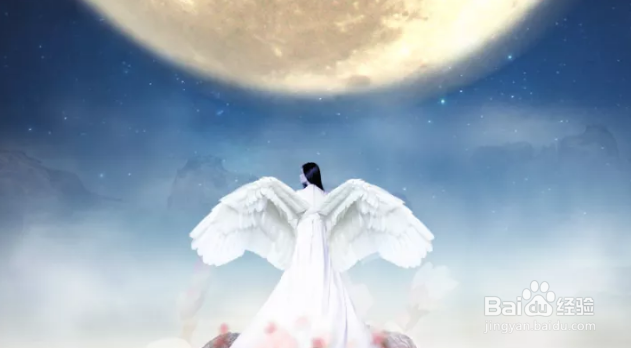 如何用PS合成月光下挥着翅膀的女孩？