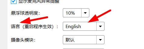 EV录屏下的语言如何为English属性值