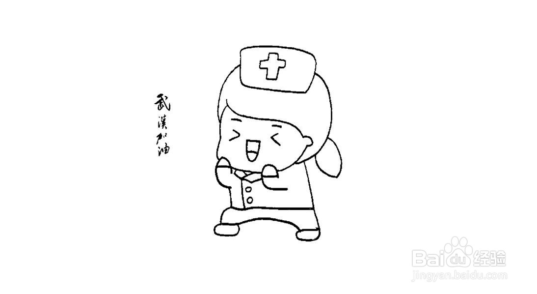 “抗疫”简笔画画法分解