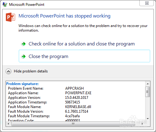 Microsoft Word has stopped working