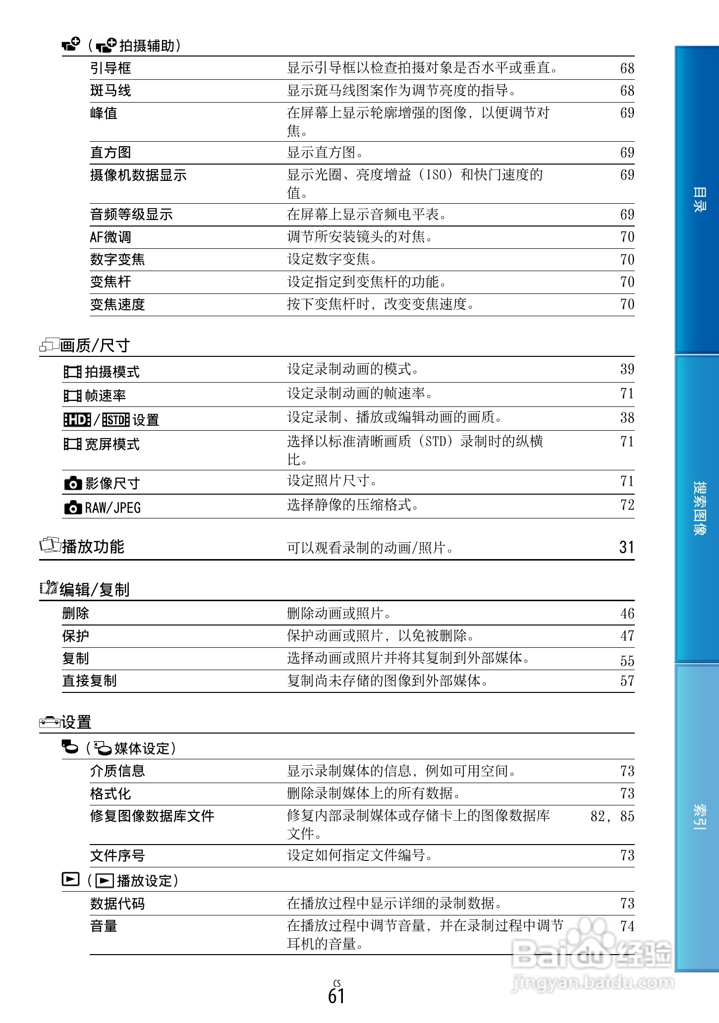 SONY索尼 VG30数码摄像机说明书:[7]