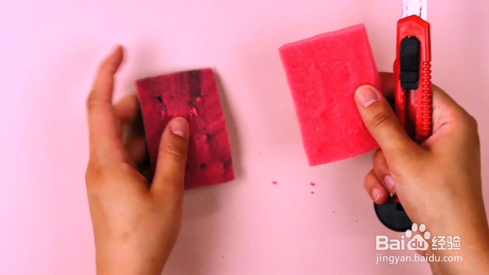 怎样制作便捷的卸甲海绵？