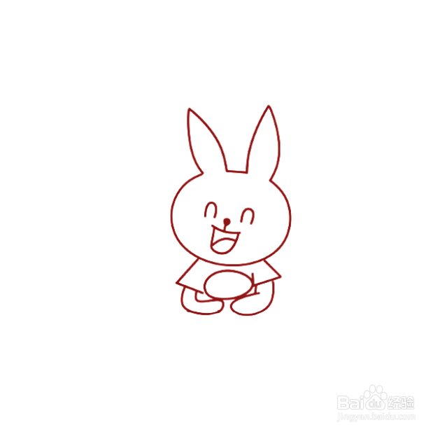 如何手工画卡通兔子的简笔画