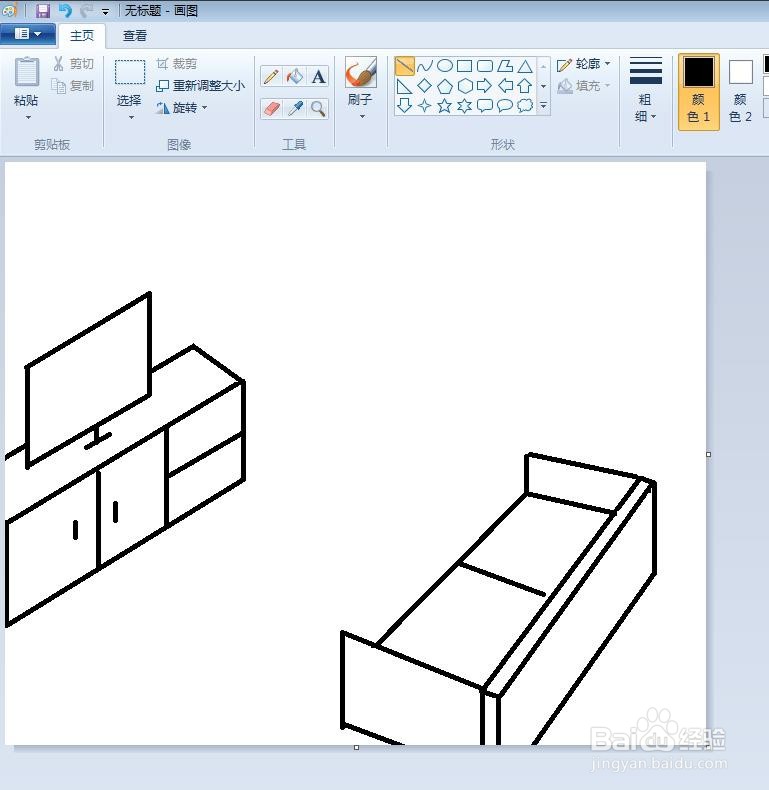 儿童画我的客厅简笔画