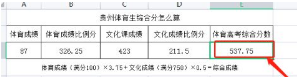 云南体育生高考分数怎么算