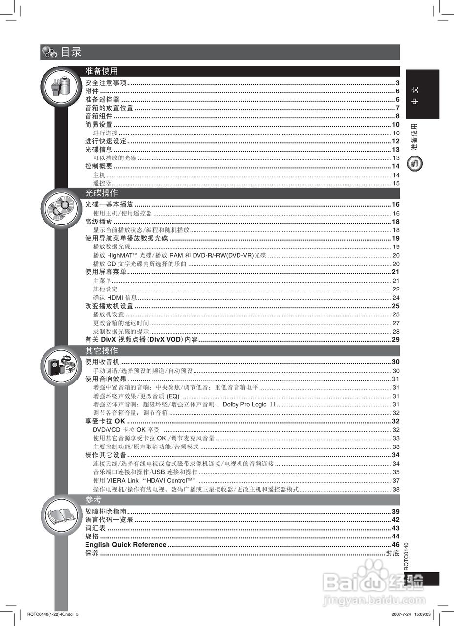 松下SC-HT869家庭影院使用说明书:[1]