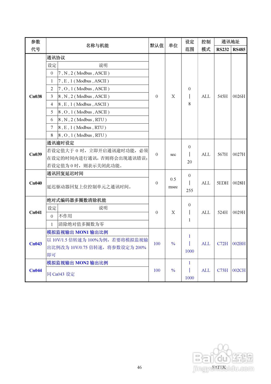 FATEK FSD-A2系列伺服驱动使用手册:[5]