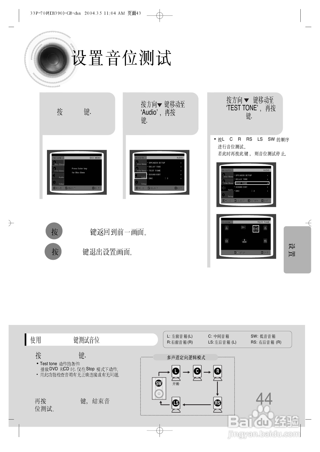 三星HT-DB390家庭影院使用说明书:[3]