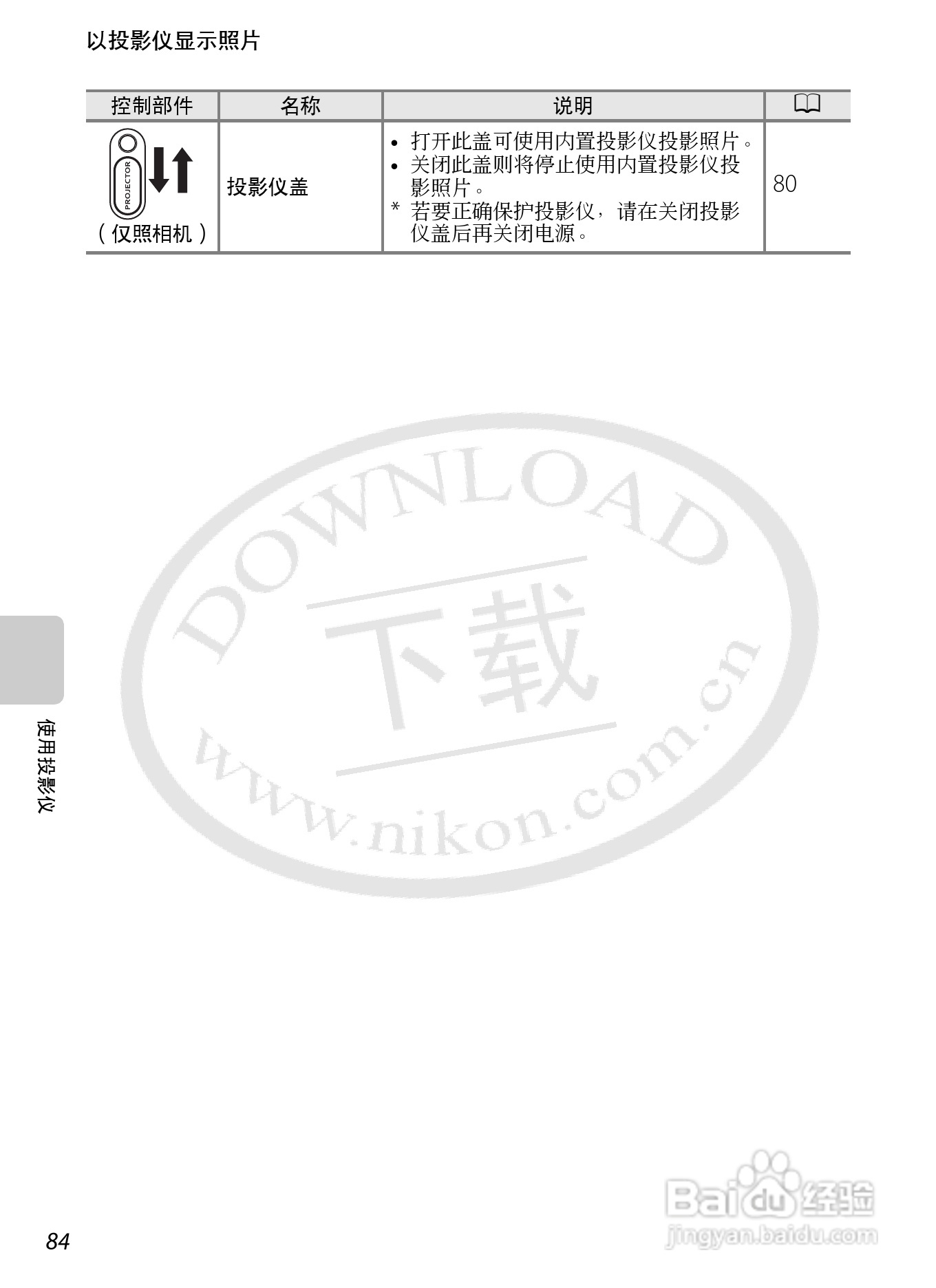 尼康COOLPIX S1200pj数码相机使用说明书:[11]