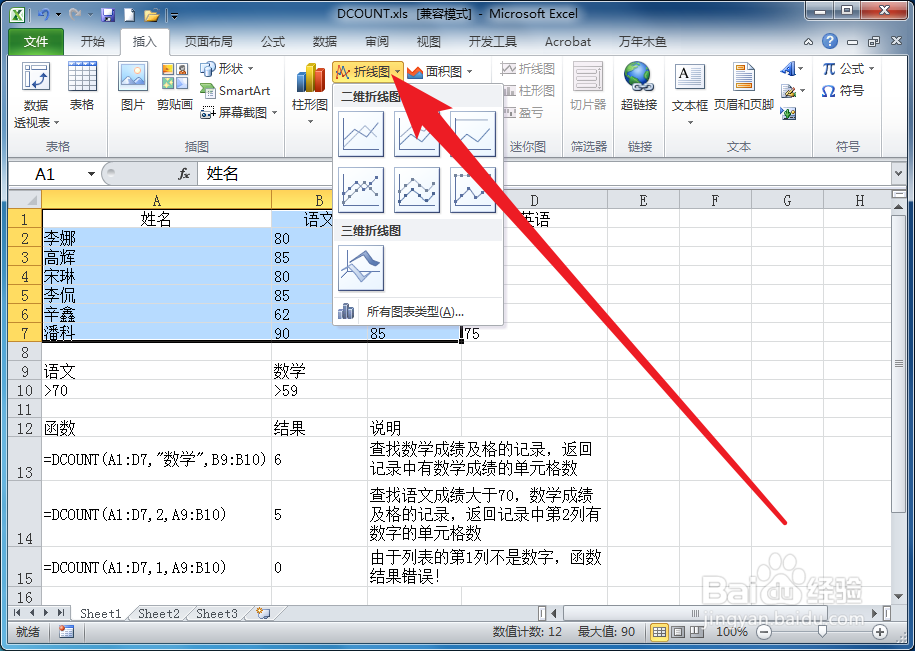 Excel如何制作带数据标记的折线图