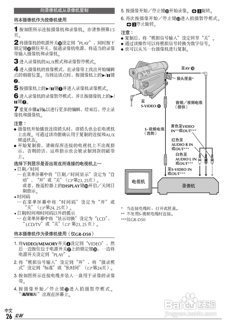 JVC GR-D50AC数码摄像机说明书:[3]