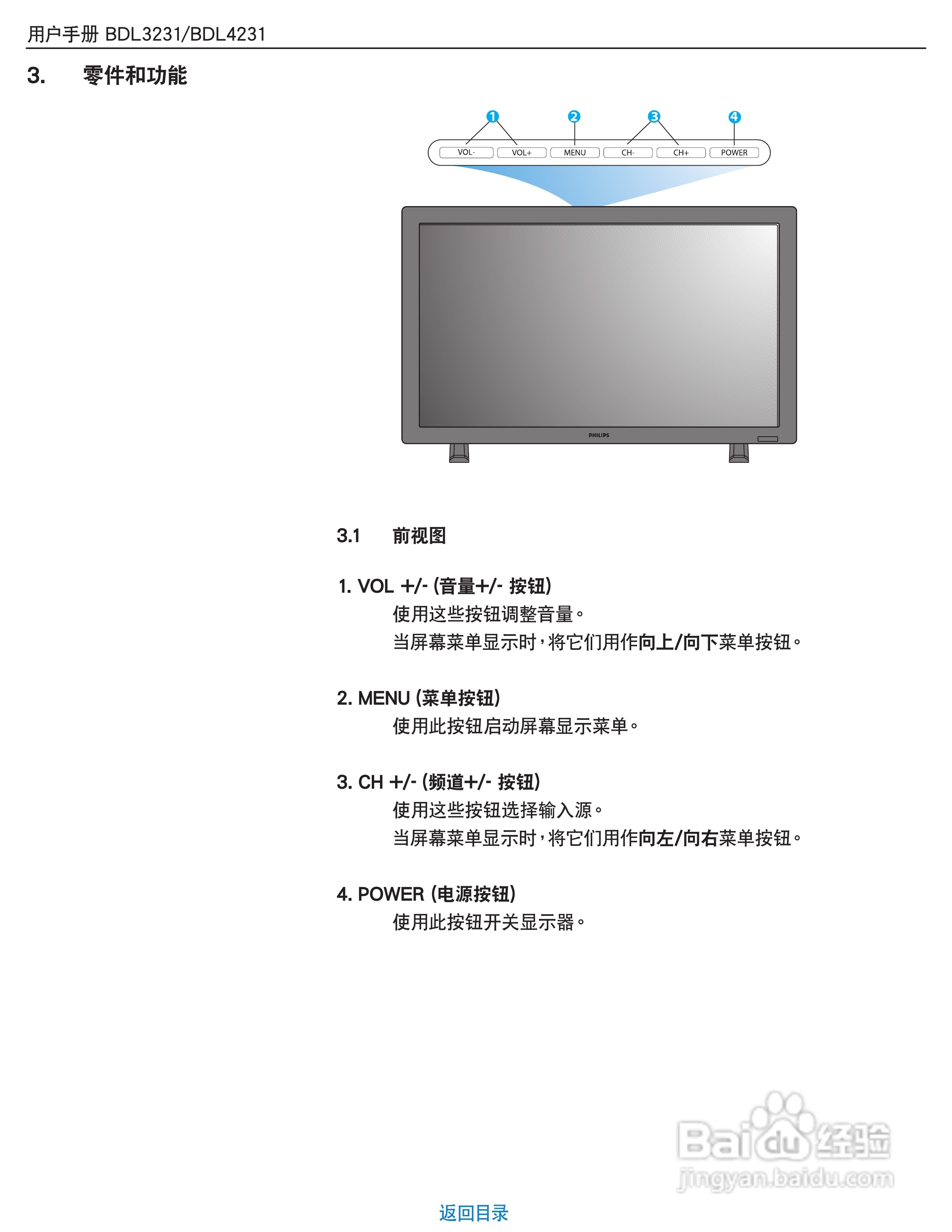飞利浦BDL4231C/00液晶显示器使用说明书:[2]