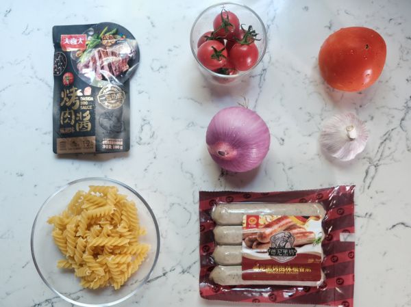 图林根香肠炒意面