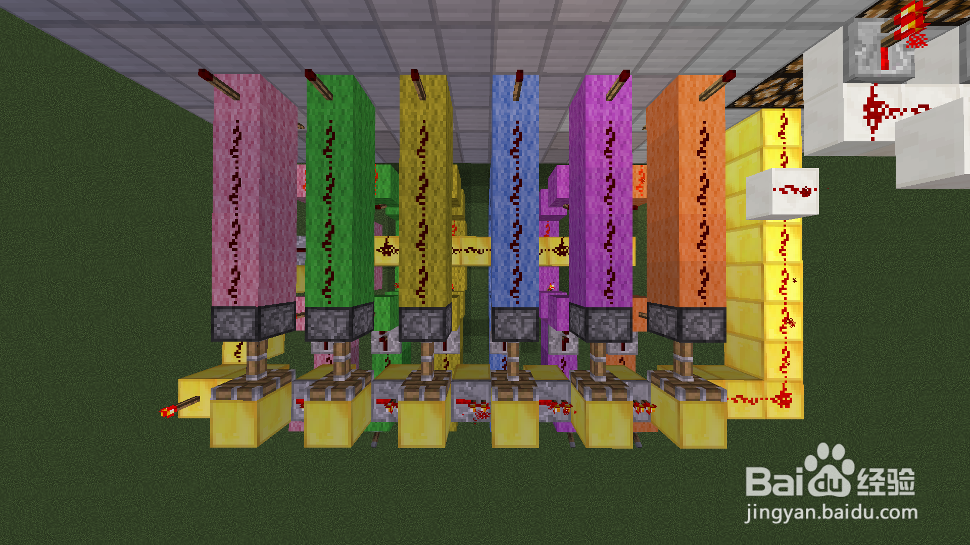 我的世界制作全单键控制密码门(1.7)