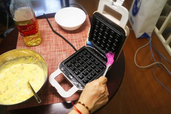 葱香午餐肉华夫饼