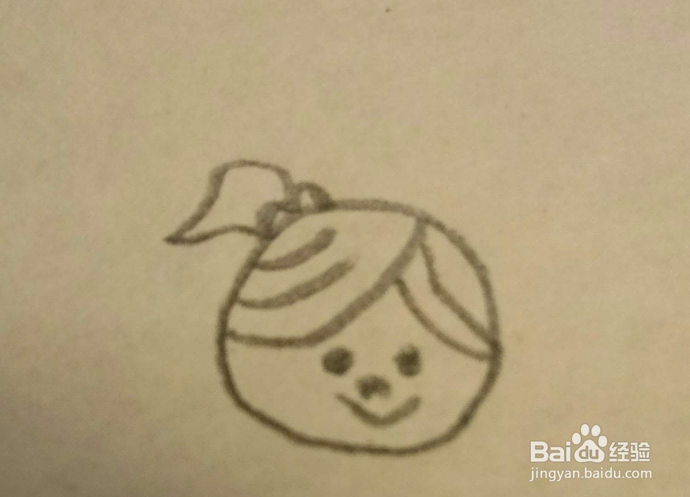 简笔画扎马尾的女孩头像