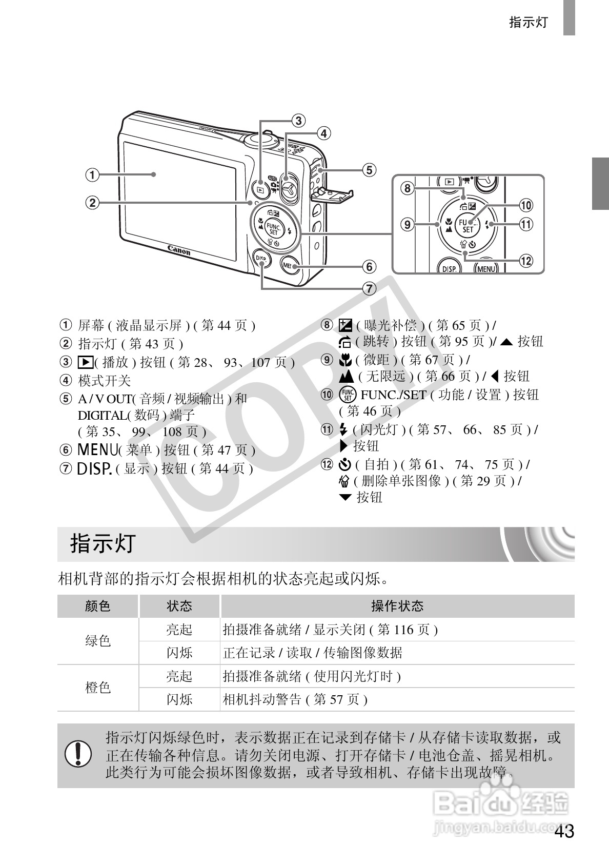 佳能IXUS 105数码相机使用说明书:[5]